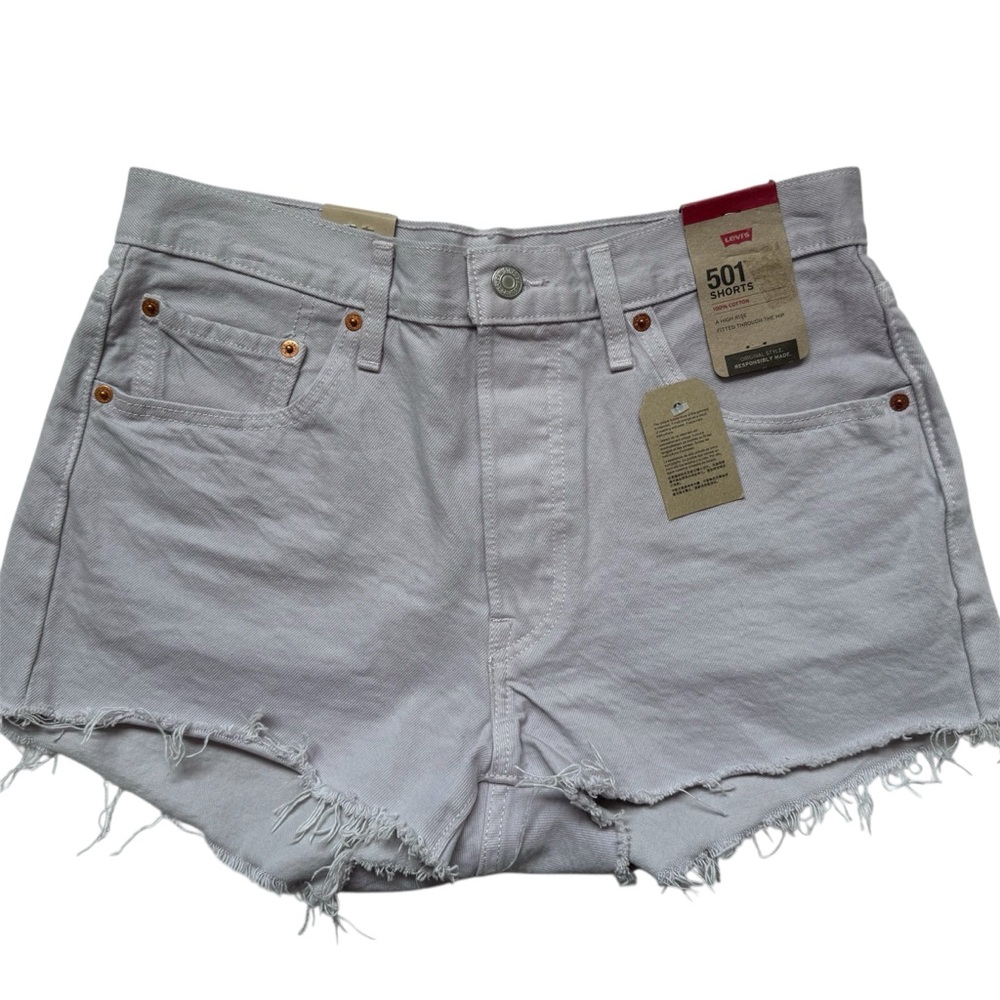 Levi's 501 light purple Jean Shorts Distressed High-Waisted
